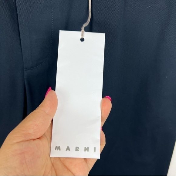 Marni, Men’s Cropped Gabardine Trousers In Navyblue. Size: 28 US. - NWT - Picture 5 of 16